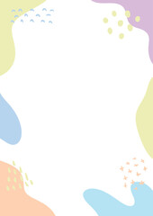 Pastel Abstract Frame: A charming pastel-colored abstract frame featuring fluid shapes and playful patterns, perfect for adding a touch of whimsy to your designs.
