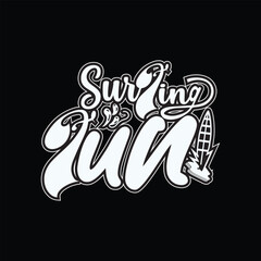 Surfing fun bold script typography design