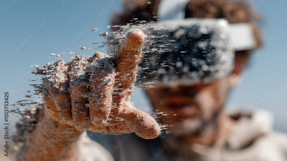 Poster big data visualization concept. data analysis representation. technology background. vr screen