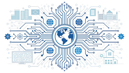 Obraz premium Abstract technological background with various technological ele 