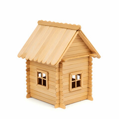 Popsicle Stick House Model: Craft Project, Miniature Log Cabin