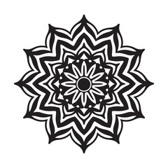 Intricate Black Mandala Silhouette Design Art & Illustration