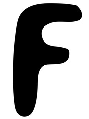 Hand draw of alphabet in black color letter A