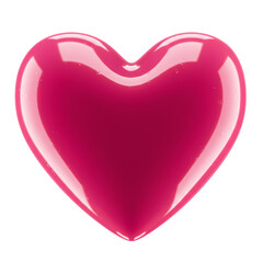 A Polished Crimson Heart Symbol of Love and Passion isolated on transparent background