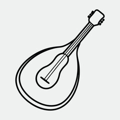 line art of a musical instrument on the white background