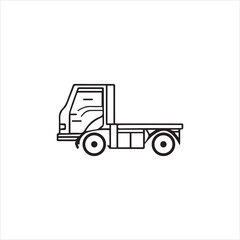 Truck Black Line Vector Illustration