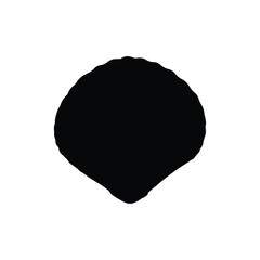 Seashell silhouette vector illustration on white background 