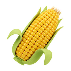 Vibrant Yellow Corn on the Cob A CloseUp View isolated on transparent background