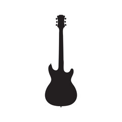 Silhouette set of guitar on white background