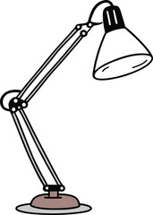 Adjustable desk lamp simple line art illustration