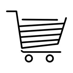 Striped shopping cart icon for online retail and e-commerce platforms, copy space