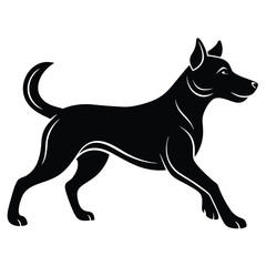 Artistic Silhouette of a Black Dog, Elegant Canine Design