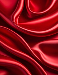 Obraz premium Dark red glossy silk cloth texture close view background