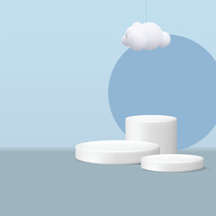 Podium percentage discount on sale, holiday sale, poster discount banner offer. 3d mesh and gradient vector illustration background