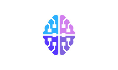Colorful Brain Logo Design – Vibrant and Creative Brain Symbol for AI, Innovation, Education, and Tech Branding