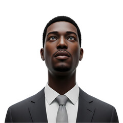 Contemplative Gaze A Portrait of a Business Professional isolated on transparent background