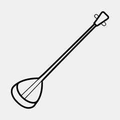 line art of a musical instrument on the white background