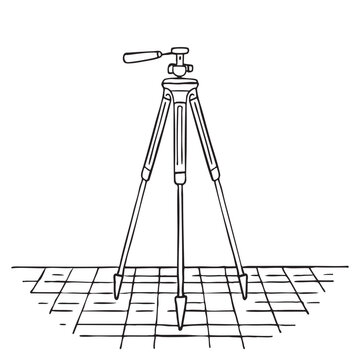 black tripod standing on tiled floor clip art preview