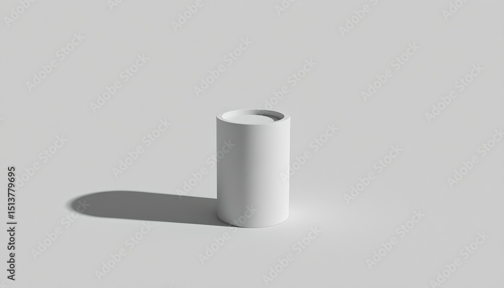 Poster simple cylindrical object with shadow on plain background
