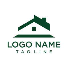 Minimalist house logo ideal for real estate, construction, or home services. Clean lines and modern, professional look.