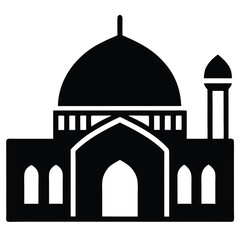 Taj Mahal vector silhouette illustrating India's iconic mosque architecture and travel landmark