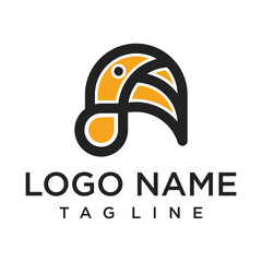 parrot logo design vector silhouette illustration