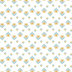 Seamless Floral Pattern Featuring Yellow Flowers and Delicate Green Botanical Leaves