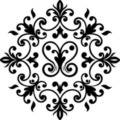 Seamless Looping Damask Scroll Pattern for Tiling
