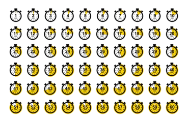 Vitrage gordijnen Stopwatch icon from 1 to 60 minute timer © ValGraphic