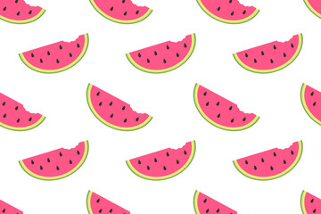 Seamless pattern with juicy watermelon slices on transparent background. Fun, fresh, and fruity design for summer-themed projects and printables.

