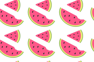 Seamless pattern with juicy watermelon slices on transparent background. Fun, fresh, and fruity design for summer-themed projects and printables.

