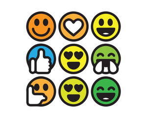 Obraz premium Collection of Colorful Emojis Representing Various Emotions