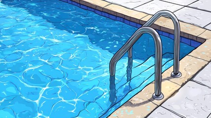 Obraz premium Swimming pool's edge, water ripples