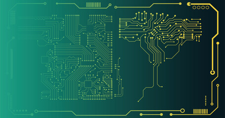 Clean modern digitalism background with copy text space green electronics blackboard vector