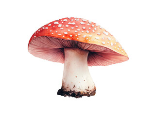 A red and white mushroom with white spots