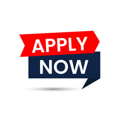 Apply now banner sign badge vector illustration Business banner
