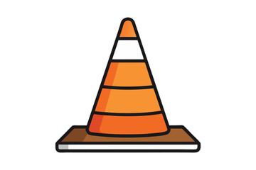 Traffic cone icon isolated on white background 