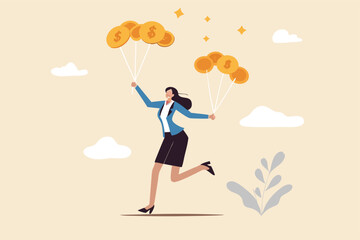 Bitcoin market risk, volatility and danger crypto currency price, challenge to success in bitcoin investment concept, smart businesswoman performing plates spinning with shiny bitcoin physical coins.