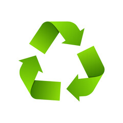 Obraz premium Recycle Green Sign Recyling Waste Arrows Ecology Symbol Flat Icon Illustration 