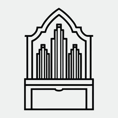 line art of a musical instrument on the white background