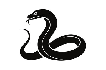 Snake silhouette icon isolated on white background