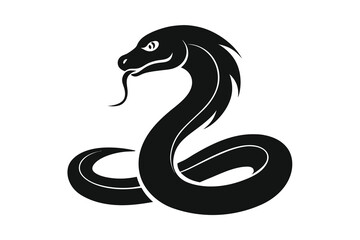 Anaconda silhouette vector illustration on white background