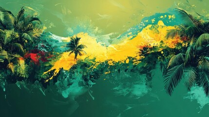 Fototapeta premium Tropical paradise abstract landscape