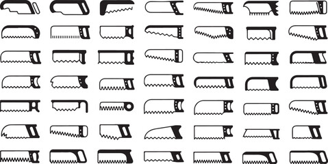 High resolution hand saw or hack saw icon design for industrial use in a professional icon set