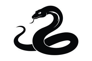 Anaconda silhouette vector illustration on white background