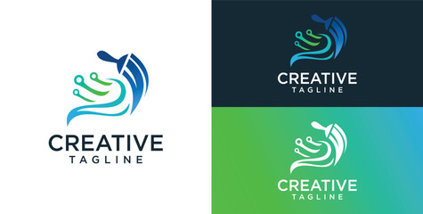 cleaning technology security services logo template