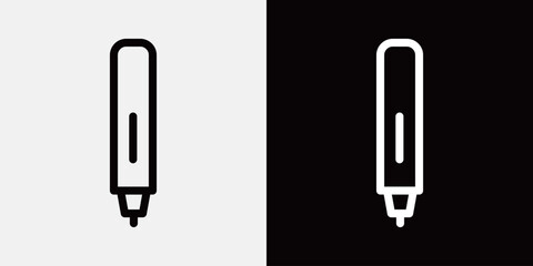 シンプルモノクロ文房具アイコンセット - 線画ベクター素材
