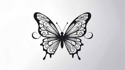 Refined Elegant Butterfly Vector Silhouette

