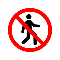 Do not enter sign No Running Prohibited vector illustration