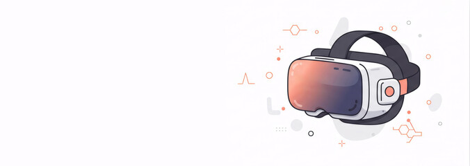 Virtual reality headset for medical training. Modern virtual reality in medicine. Digital healthcare technology and future innovation for learning concept.